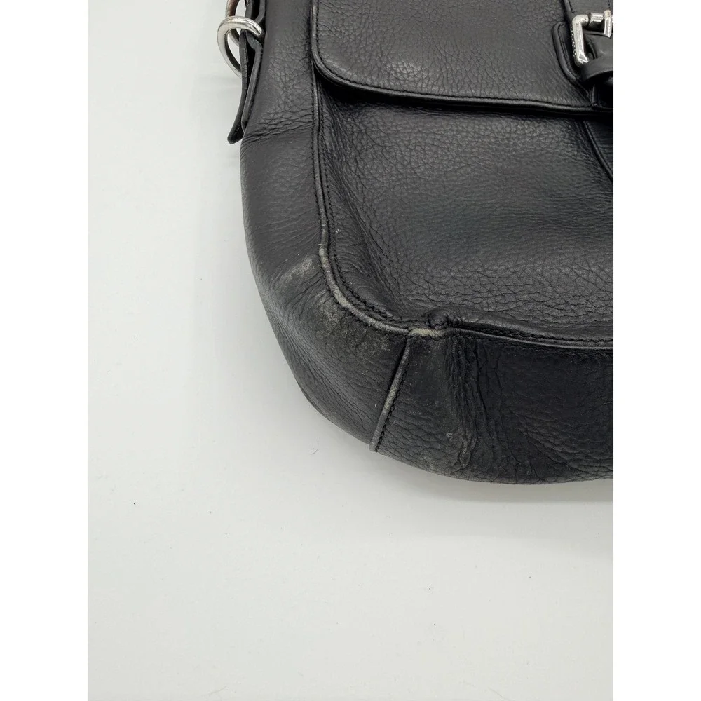Cole Haan Messenger Bag Mens Large Black‎ Leather Crossbody Adjustable Strap